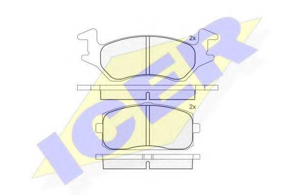 ICER 180629 Комплект гальмівних колодок, дискове гальмо