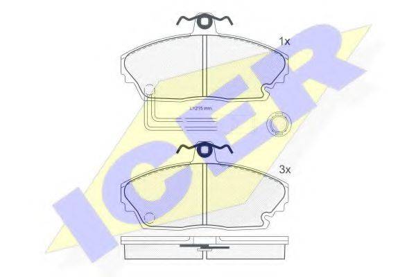 ICER 180676 Комплект гальмівних колодок, дискове гальмо