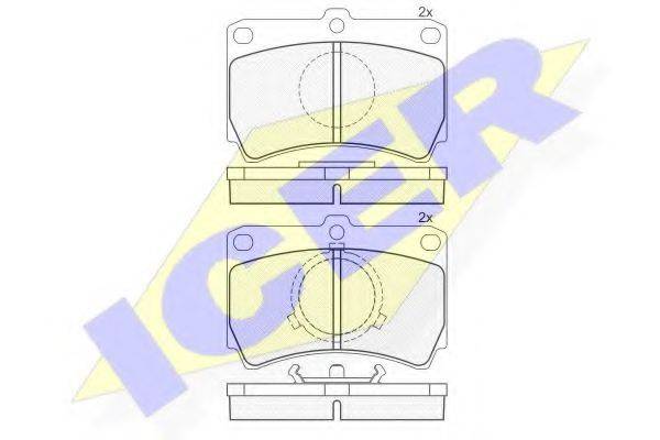ICER 180756 Комплект гальмівних колодок, дискове гальмо