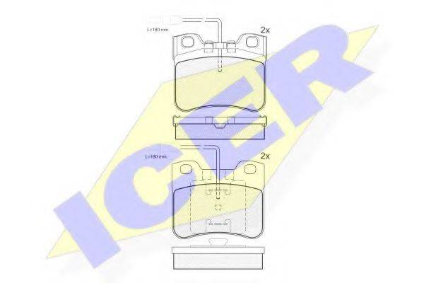 ICER 180788203 Комплект гальмівних колодок, дискове гальмо