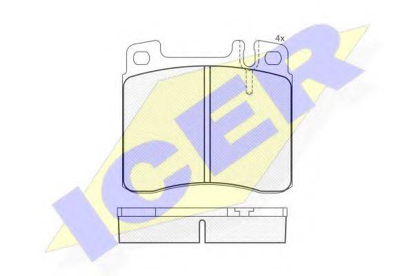 ICER 180975 Комплект гальмівних колодок, дискове гальмо
