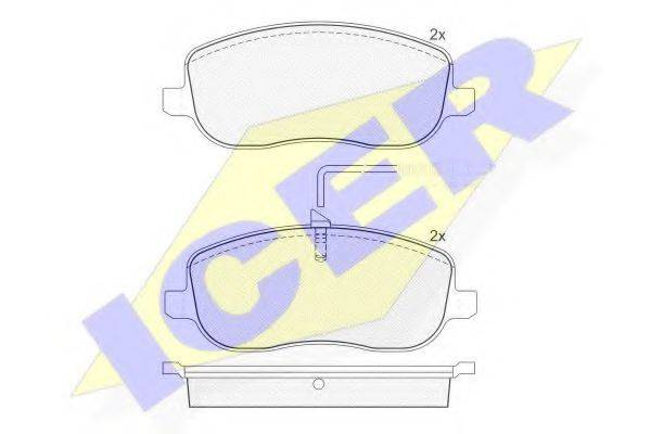 ICER 181553 Комплект гальмівних колодок, дискове гальмо