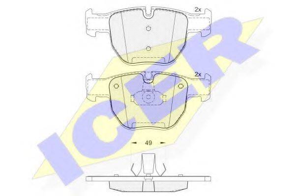 ICER 181574 Комплект гальмівних колодок, дискове гальмо