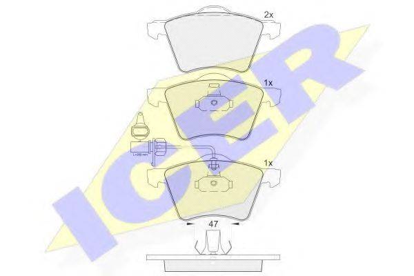 ICER 181605 Комплект гальмівних колодок, дискове гальмо