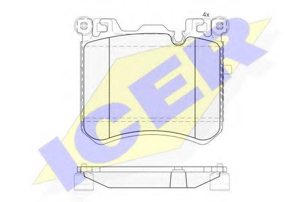 ICER 181984 Комплект гальмівних колодок, дискове гальмо