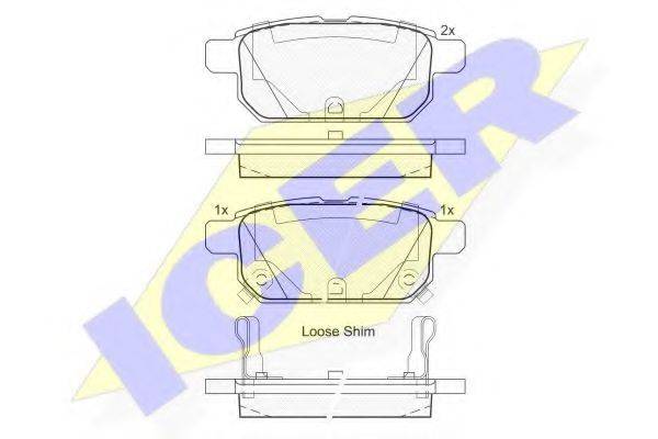 ICER 182017 Комплект гальмівних колодок, дискове гальмо