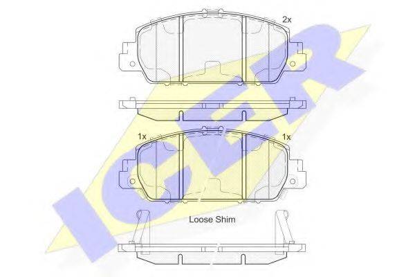 ICER 182153 Комплект гальмівних колодок, дискове гальмо