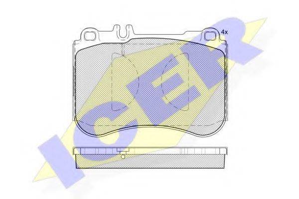 ICER 182194 Комплект гальмівних колодок, дискове гальмо