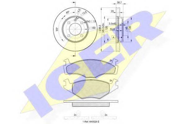 ICER 304593975 Комплект гальм, дисковий гальмівний механізм