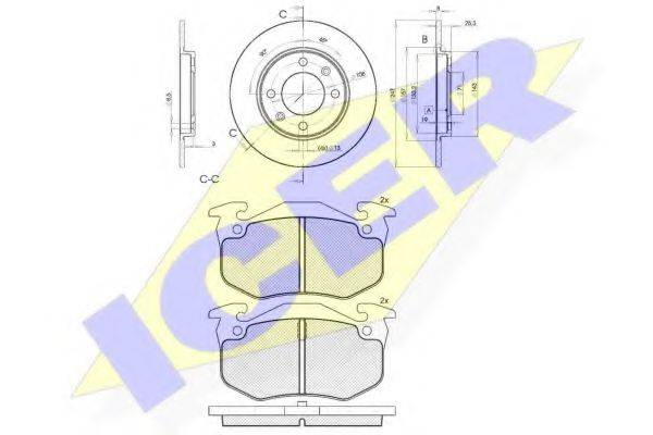 ICER 306494247 Комплект гальм, дисковий гальмівний механізм