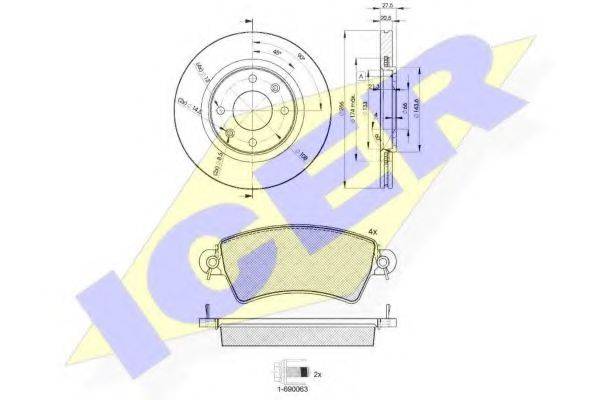 ICER 313654697 Комплект гальм, дисковий гальмівний механізм