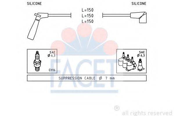 FACET 47007 Комплект дротів запалювання