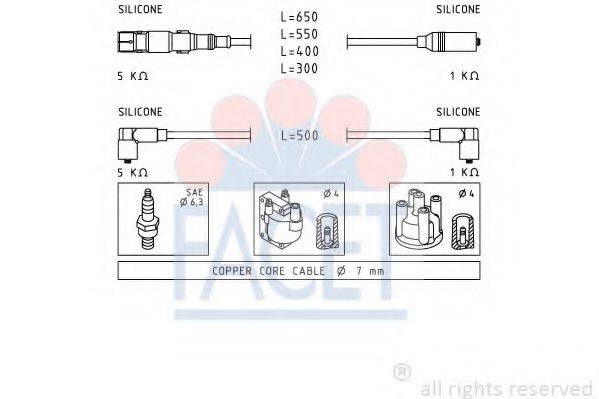 FACET 49937 Комплект дротів запалювання