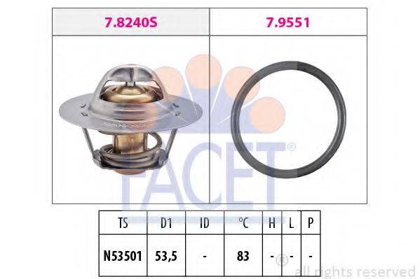FACET 78654 Термостат, охолоджуюча рідина