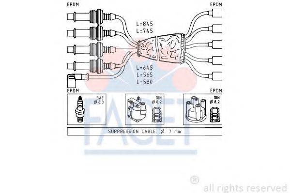 FACET 48846 Комплект дротів запалювання