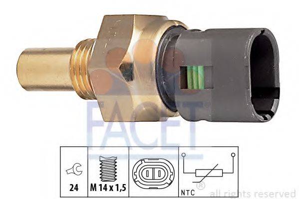FACET 73193 Датчик, температура олії; Датчик, температура олії