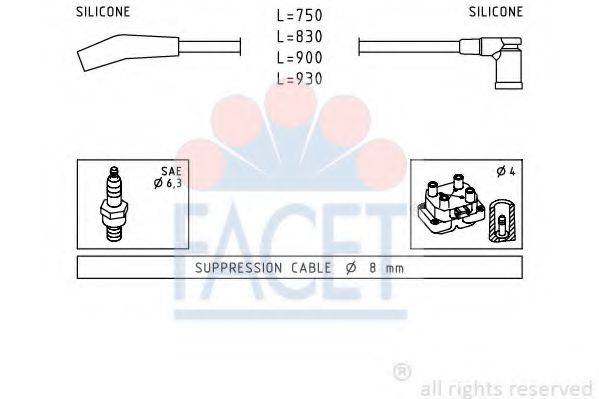 FACET 49568 Комплект дротів запалювання