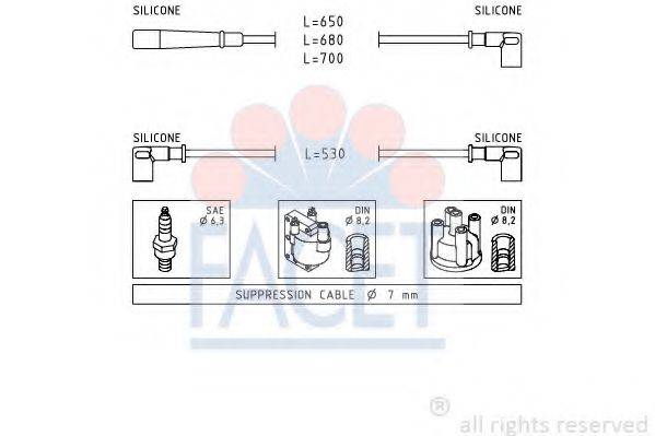 FACET 49554 Комплект дротів запалювання