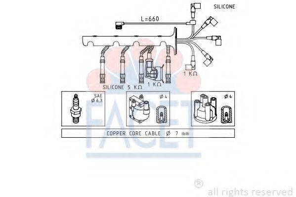 FACET 48603 Комплект дротів запалювання