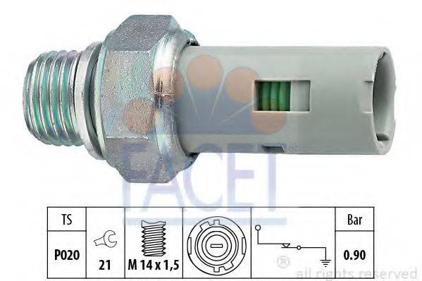 FACET 70153 Датчик тиску масла