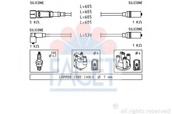 FACET 49549 Комплект дротів запалювання