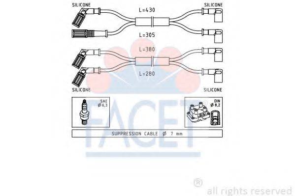 FACET 48889 Комплект дротів запалювання