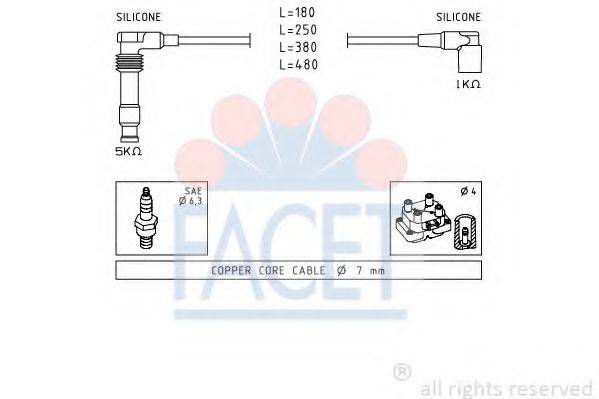 FACET 49677 Комплект дротів запалювання