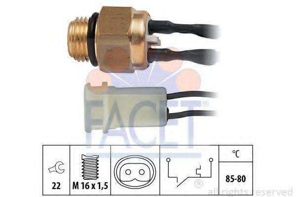 FACET 75217 Термивимикач, вентилятор радіатора