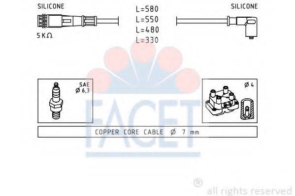 FACET 49363 Комплект дротів запалювання