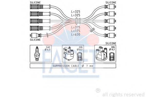 FACET 48421 Комплект дротів запалювання