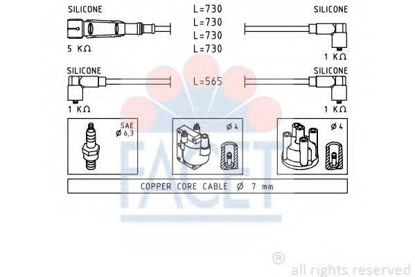 FACET 49671 Комплект дротів запалювання