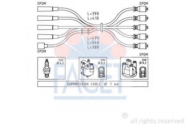 FACET 48429 Комплект дротів запалювання