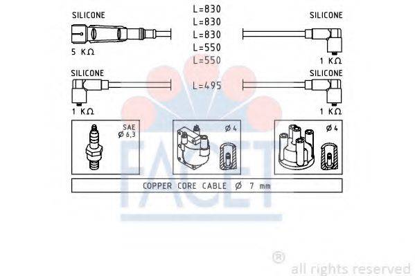 FACET 49682 Комплект дротів запалювання