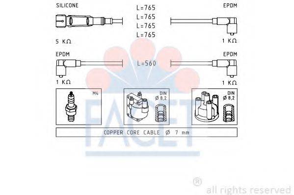 FACET 48727 Комплект дротів запалювання