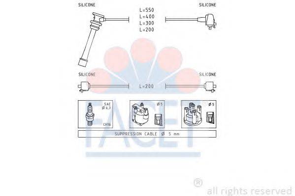 FACET 49855 Комплект дротів запалювання