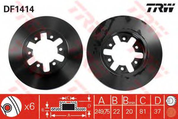 TRW DF1414 гальмівний диск