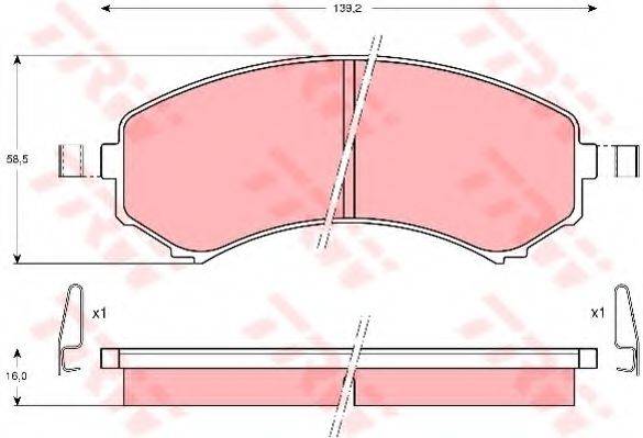 TRW GDB1176 Комплект гальмівних колодок, дискове гальмо