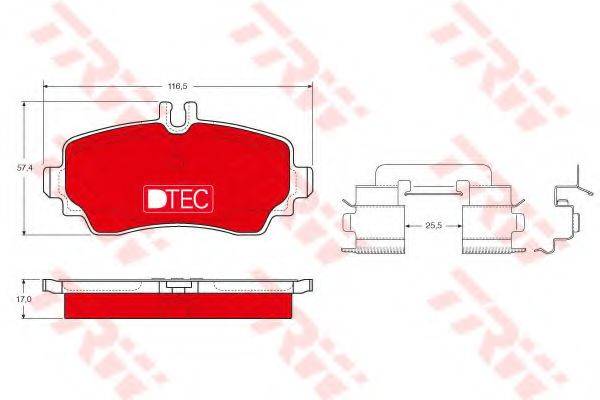 TRW GDB1293DTE Комплект гальмівних колодок, дискове гальмо