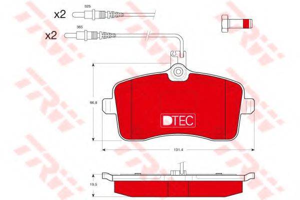 TRW GDB1594DTE Комплект гальмівних колодок, дискове гальмо