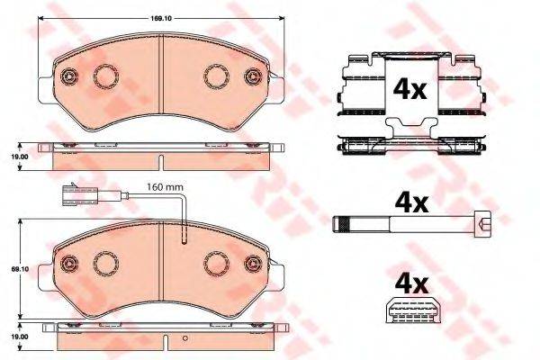 TRW GDB2072 Комплект гальмівних колодок, дискове гальмо