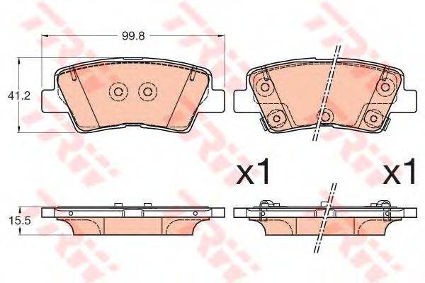 TRW GDB3594 Комплект гальмівних колодок, дискове гальмо