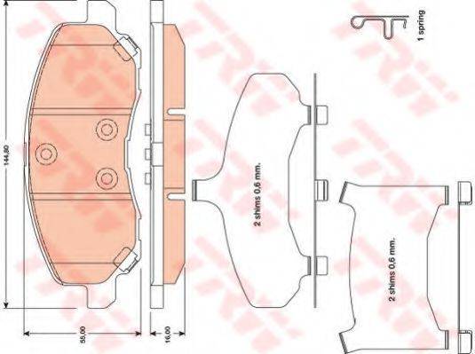 TRW GDB4142 Комплект гальмівних колодок, дискове гальмо