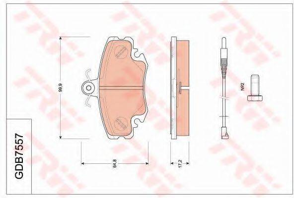 TRW GDB7557 Комплект гальмівних колодок, дискове гальмо