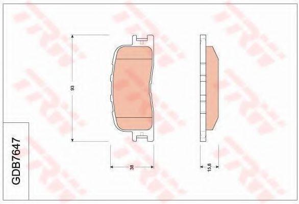 TRW GDB7647 Комплект гальмівних колодок, дискове гальмо