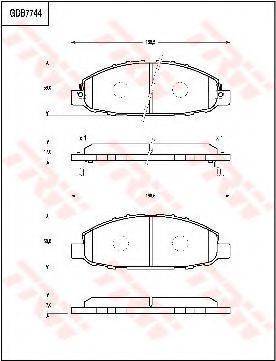 TRW GDB7744 Комплект гальмівних колодок, дискове гальмо