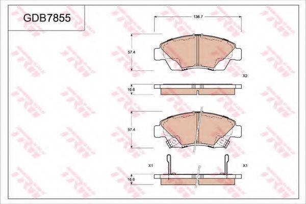 TRW GDB7855 Комплект гальмівних колодок, дискове гальмо