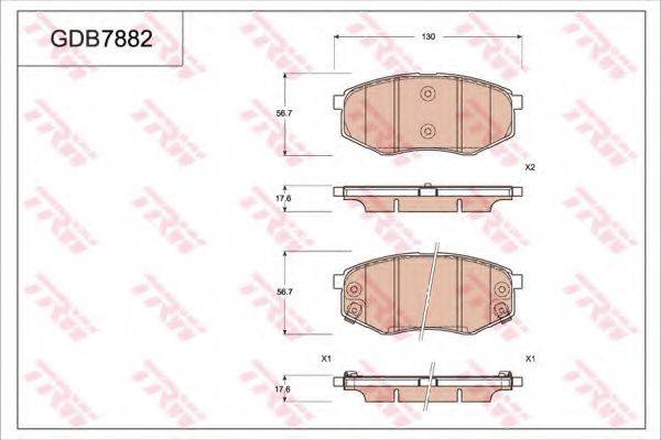 TRW GDB7882 Комплект гальмівних колодок, дискове гальмо