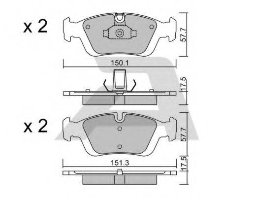 AISIN BPBM1001 Комплект гальмівних колодок, дискове гальмо