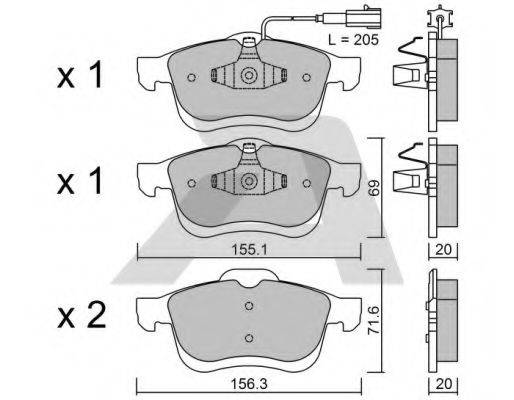 AISIN BPFI1027 Комплект гальмівних колодок, дискове гальмо