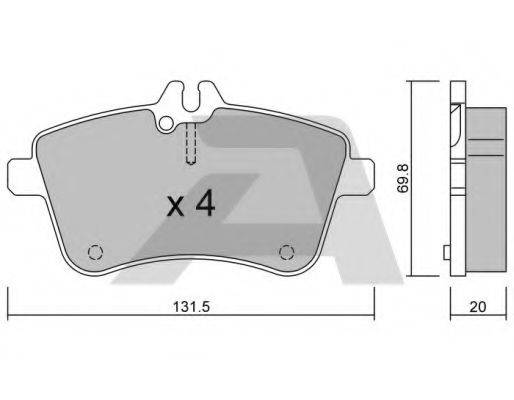 AISIN BPMB1008 Комплект гальмівних колодок, дискове гальмо